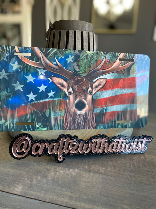 American Deer Hunting | Aluminum License Plate | Birthday & Gift Ideas