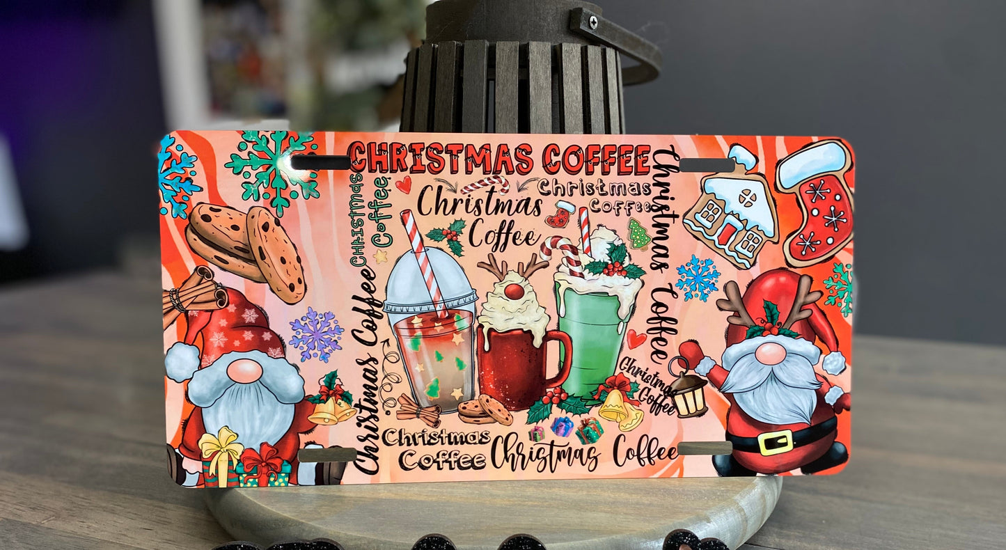 Christmas Coffee | License Plate | Birthday & Gift Idea