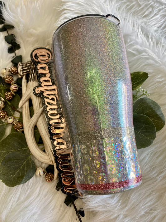 Handmade Holographic Cheetah Print | Birthday & Gift Idea | 30 Ounce Tumbler