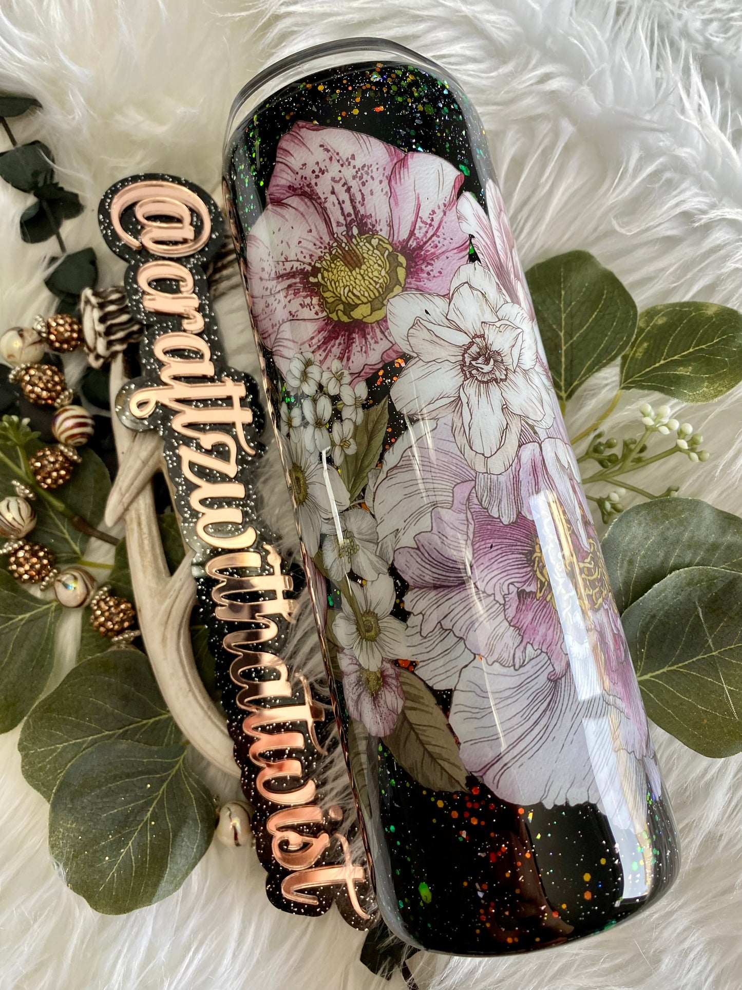 Handmade Flowers in the Night | Birthday & Gift Idea | 20 Ounce Tumbler