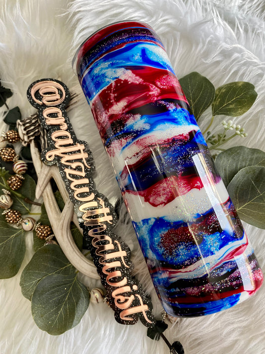 Handmade Galaxy Red, Blue, White, Black Glitter | Birthday & Gift Idea | 20 Ounces