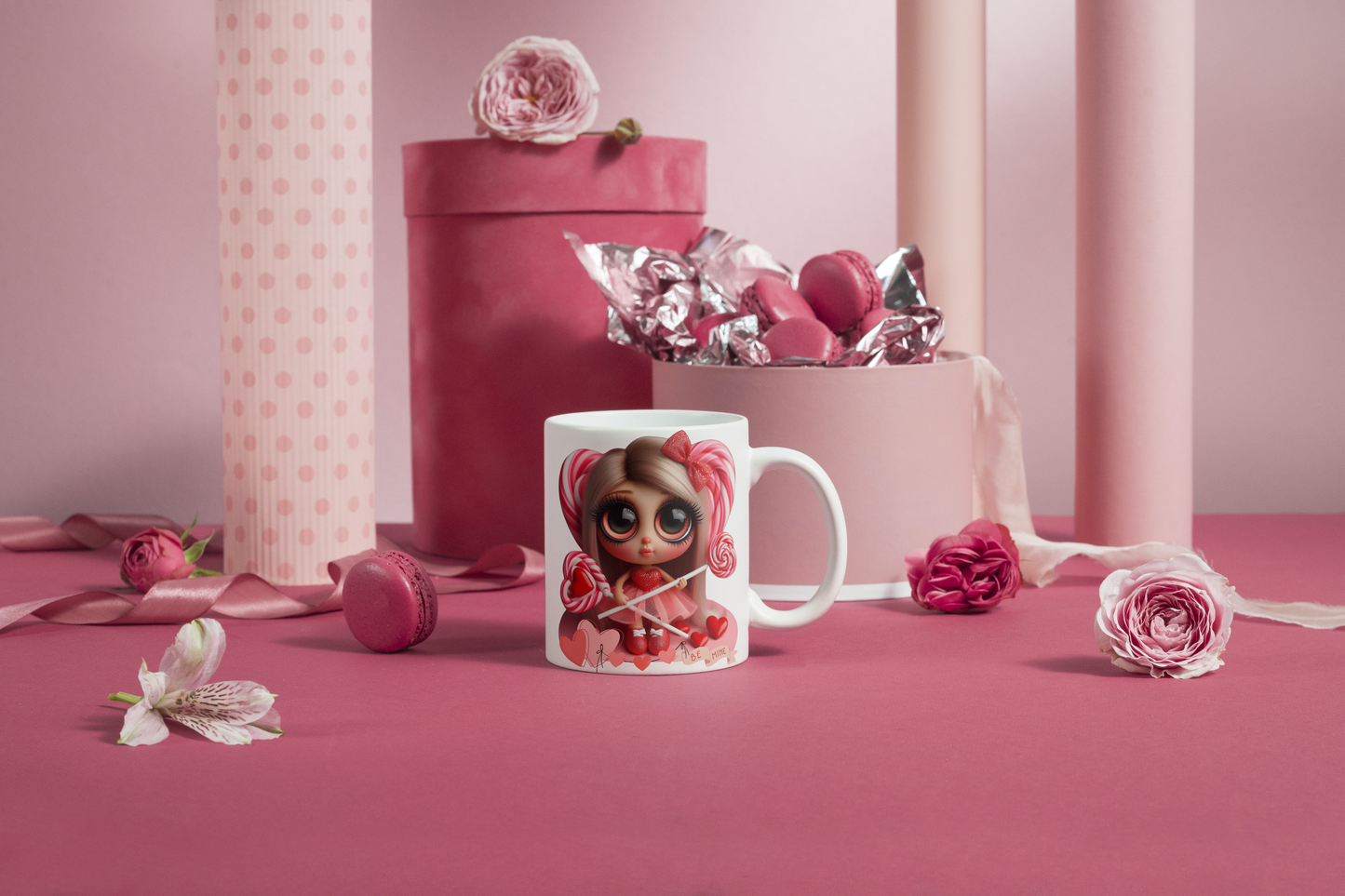 Big Eye Valentine Girl | Lollipops | Sublimation | Stickers | Doll Lovers | PNG | JPG | 2 Download Files