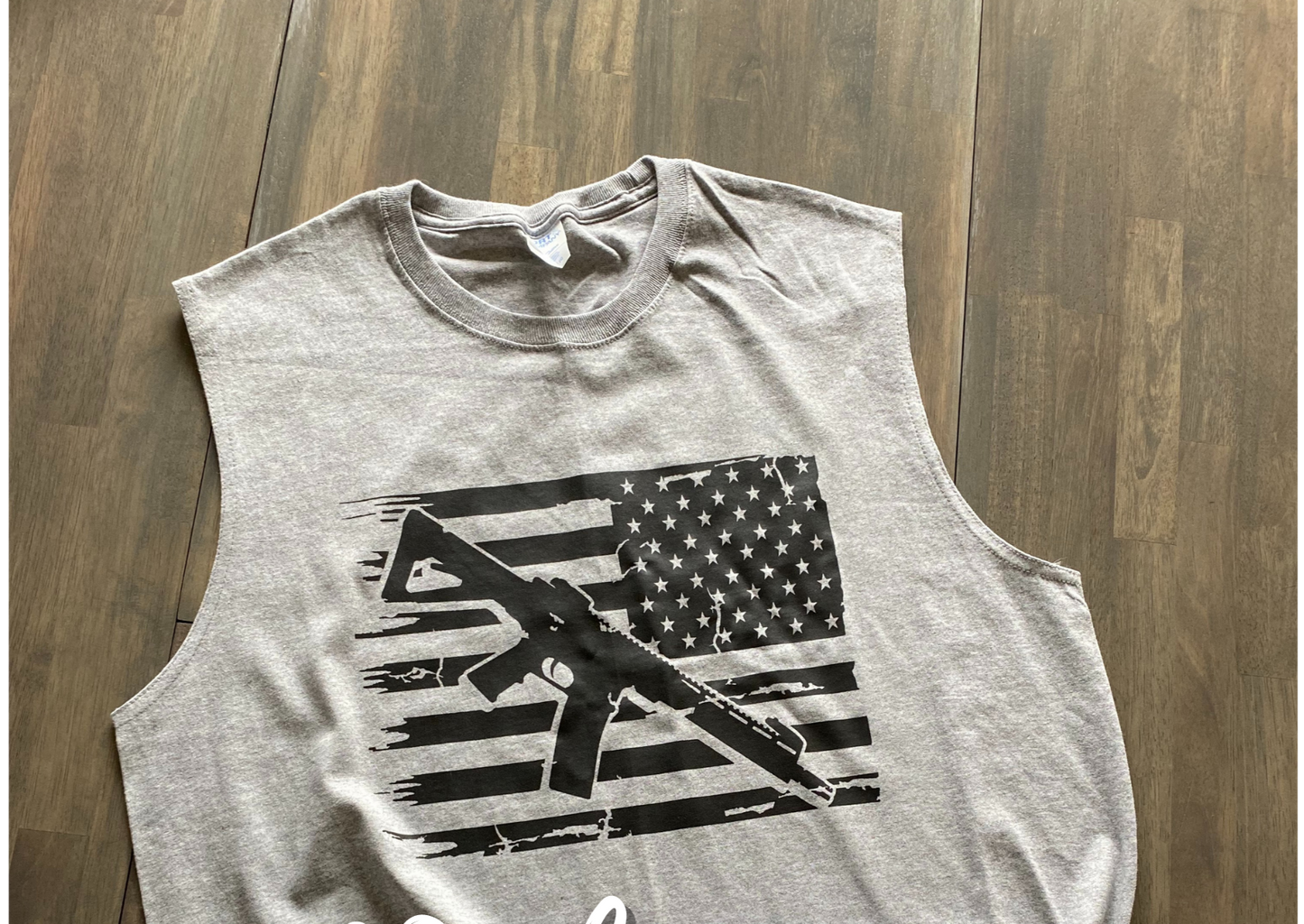 American 2nd Amendment Flag Cut-Off Sleeve Shirt | Gift Idea | Birthday Idea